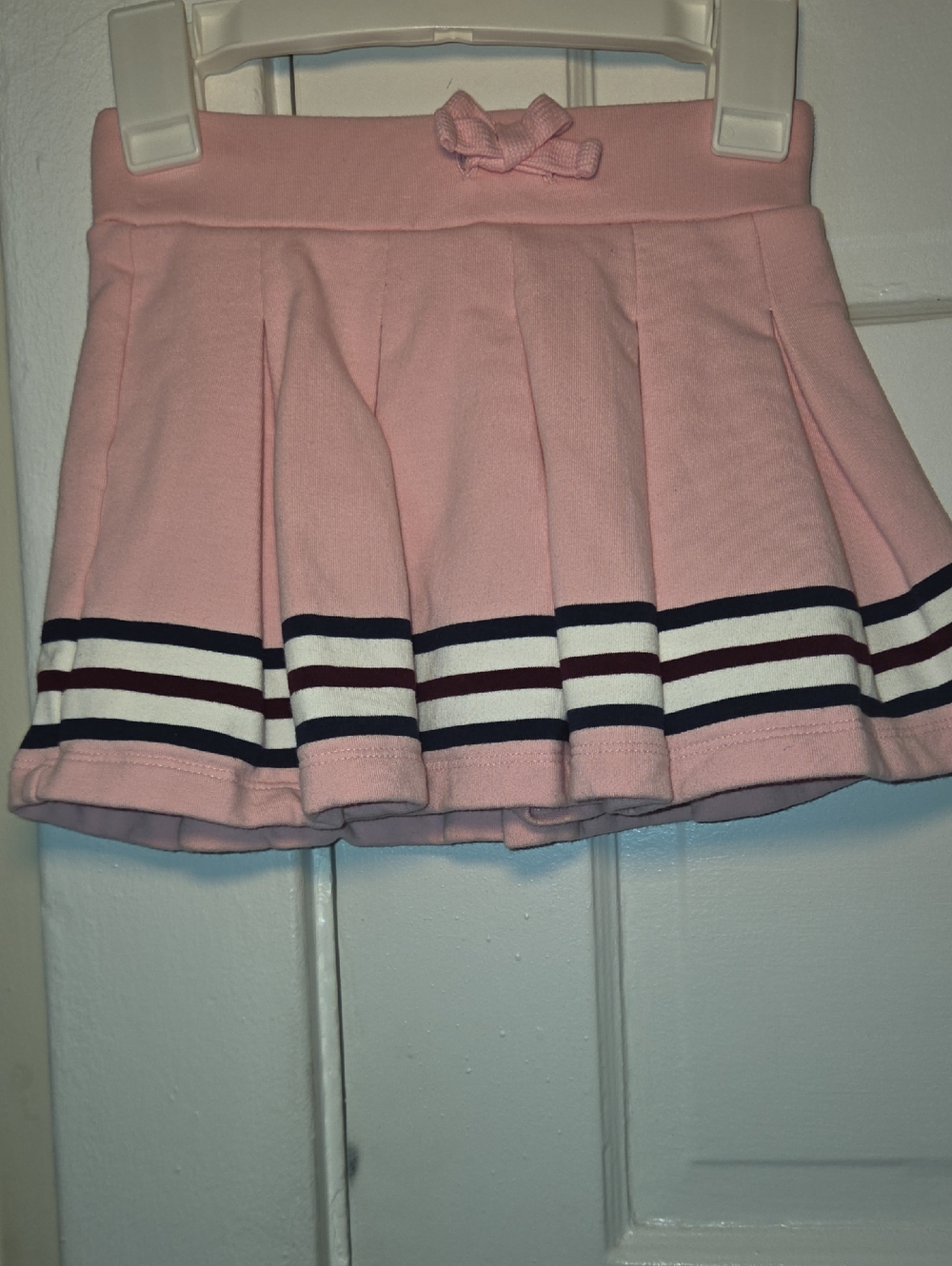 Gymboree Light Pink Pleated Skort with Navy and White Stripes